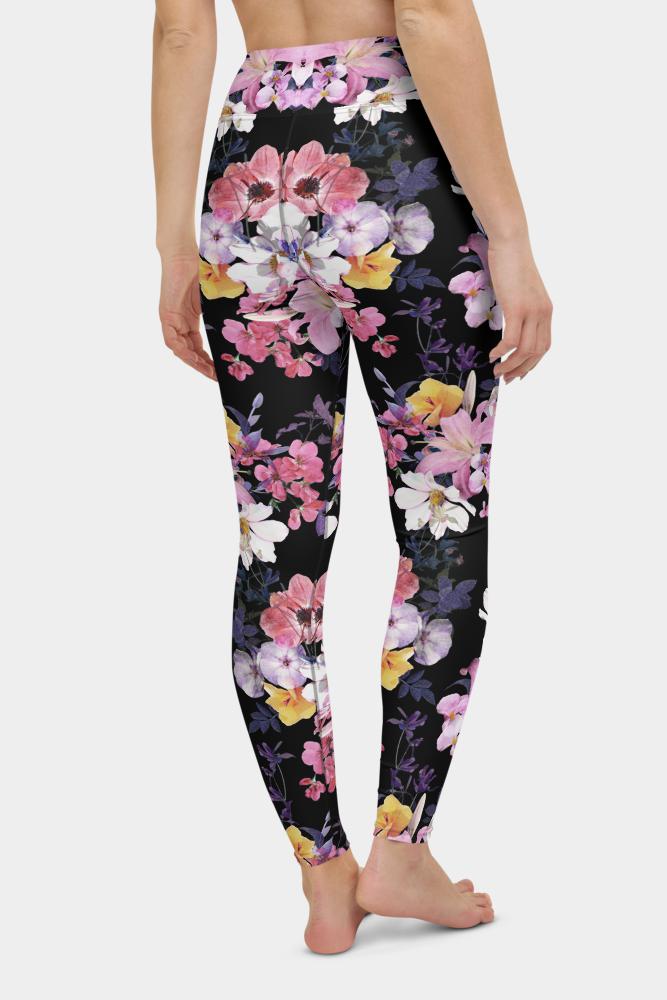 Black Floral Yoga Pants - SeeMyLeggings