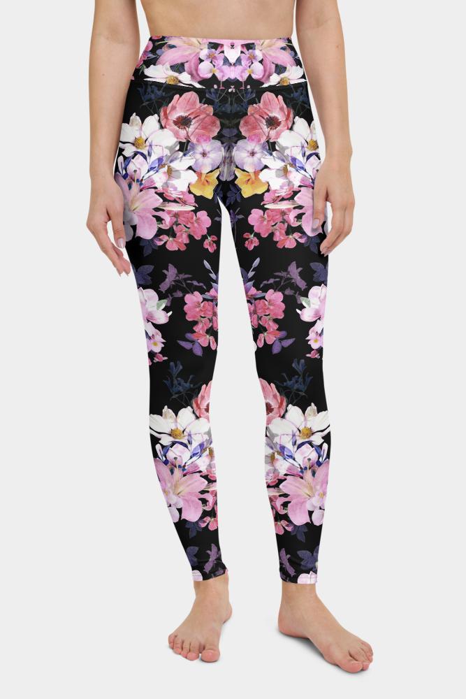 Black Floral Yoga Pants - SeeMyLeggings