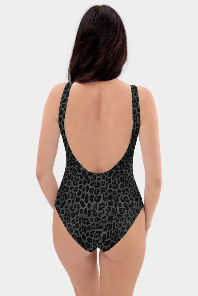 Black Leopard One-Piece Swimsuit - SeeMyLeggings