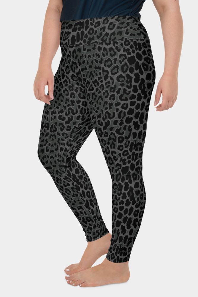 Black Leopard Plus Size Leggings - SeeMyLeggings