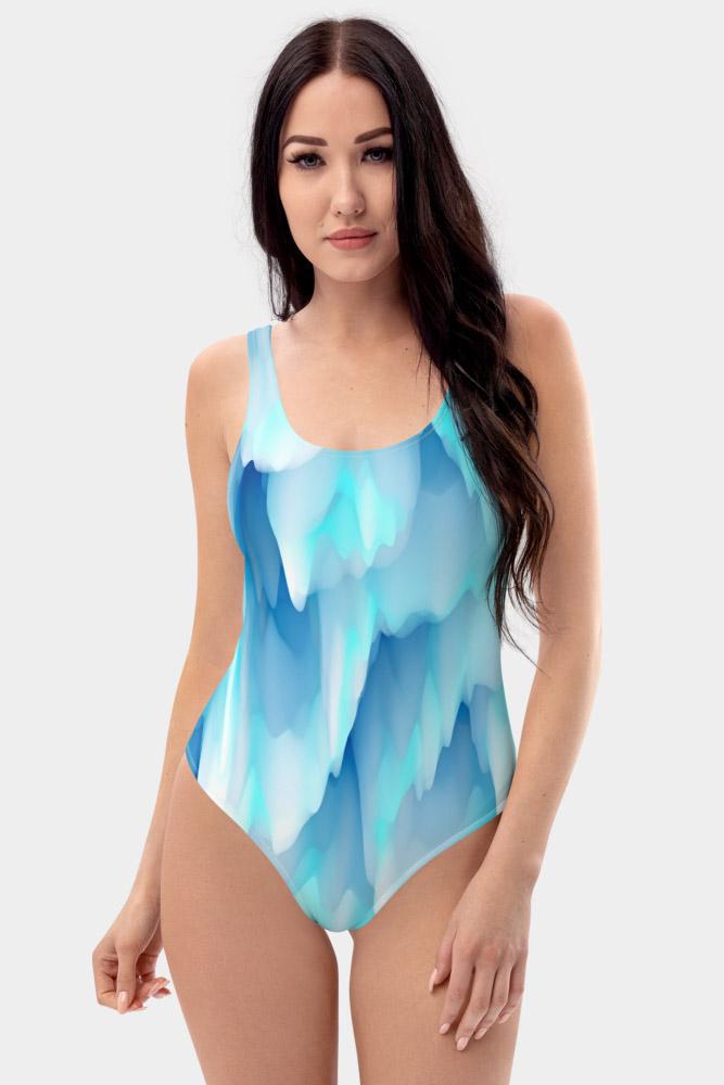 Blue Ice One-Piece Swimsuit - SeeMyLeggings