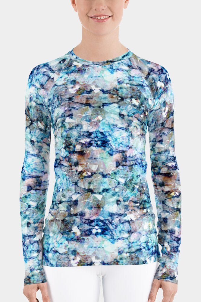 Blue Marble Women's Rash Guard – SeeMyLeggings