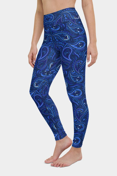 Blue Paisley Yoga Pants - SeeMyLeggings