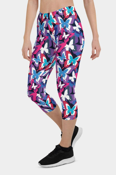 Butterflies Capri Leggings - SeeMyLeggings