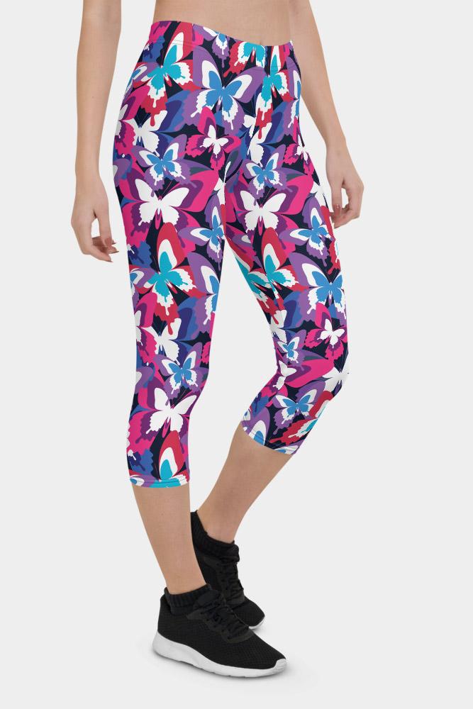 Butterflies Capri Leggings - SeeMyLeggings