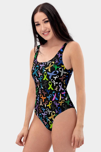 Cancer Awareness Ribbons One-Piece Swimsuit - SeeMyLeggings