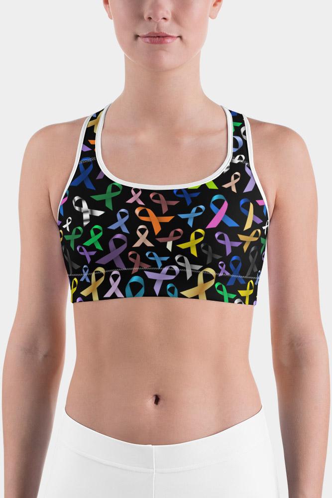 Cancer Awareness Ribbons Sports bra - SeeMyLeggings