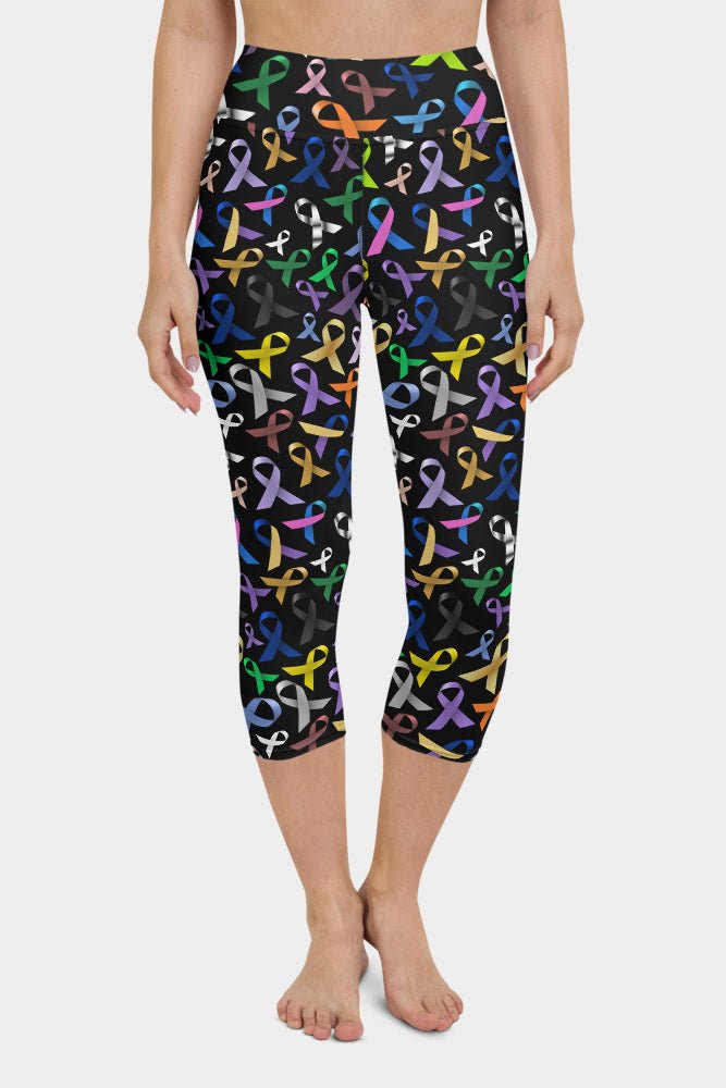 Cancer Awareness Ribbons Yoga Capris - SeeMyLeggings