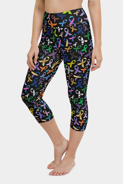 Cancer Awareness Ribbons Yoga Capris - SeeMyLeggings