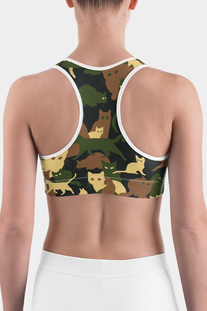 Cat Camouflage Sports bra - SeeMyLeggings