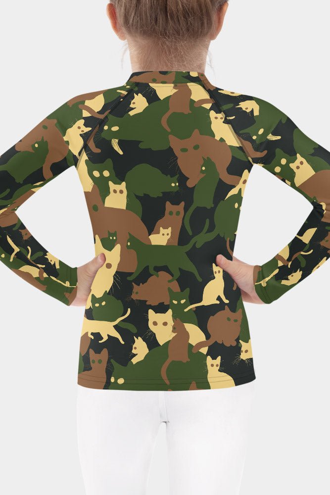Cats Camouflage Kids Rash Guard - SeeMyLeggings