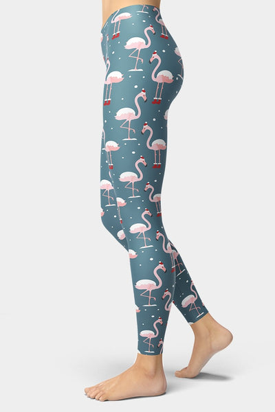 Christmas Flamingo Leggings - SeeMyLeggings