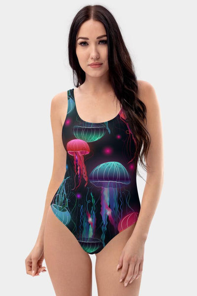 Colorful Jellyfish One-Piece Swimsuit - SeeMyLeggings