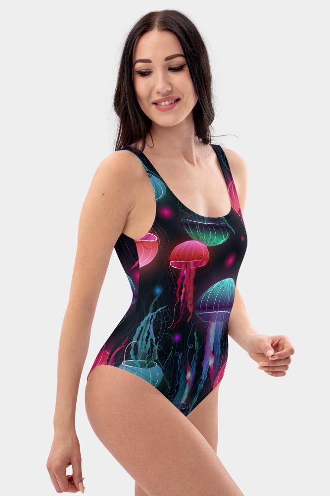 Colorful Jellyfish One-Piece Swimsuit - SeeMyLeggings