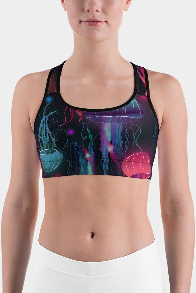 Colorful Jellyfish Sports bra - SeeMyLeggings