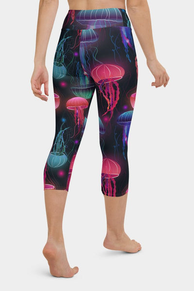 Colorful Jellyfish Yoga Capris - SeeMyLeggings