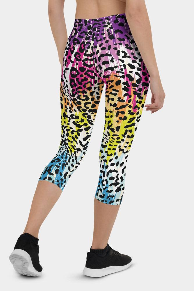 Colorful Leopard Capri Leggings - SeeMyLeggings