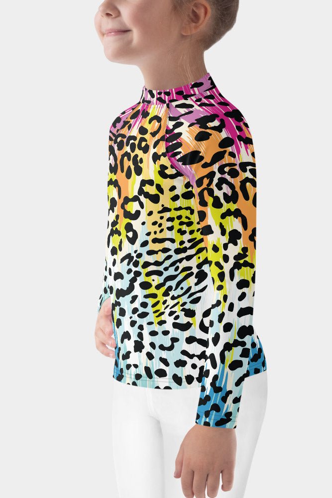 Colorful Leopard Kids Rash Guard - SeeMyLeggings