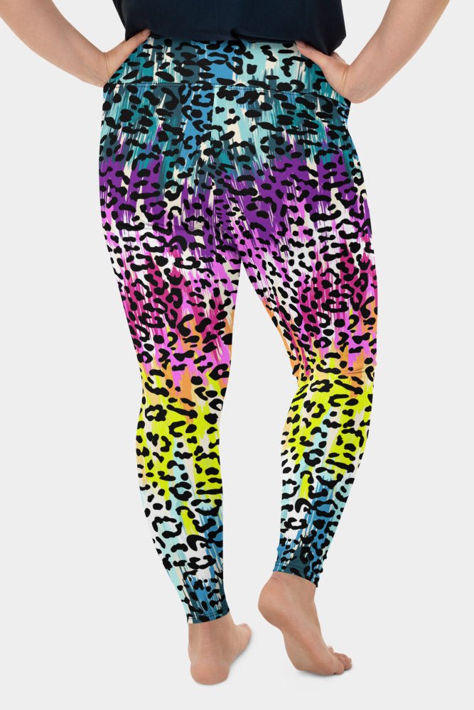 Colorful Leopard Plus Size Leggings - SeeMyLeggings