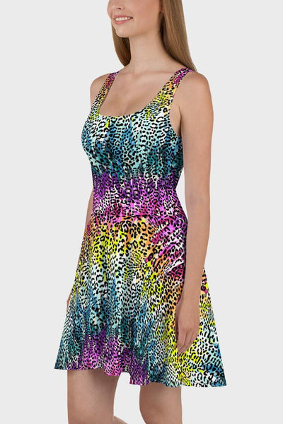 Colorful Leopard Skater Dress - SeeMyLeggings