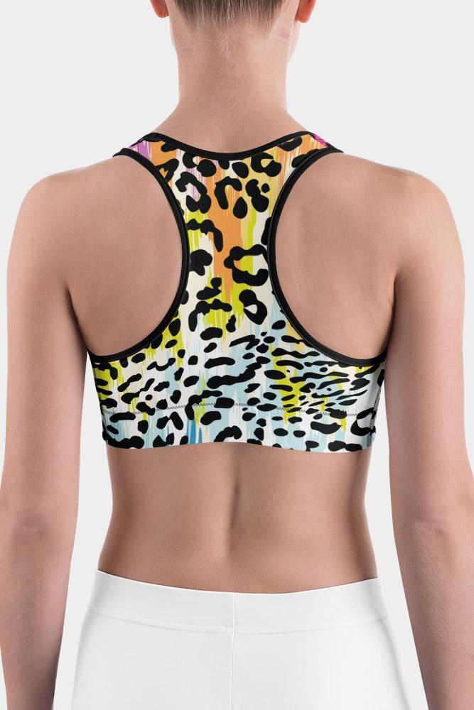 Colorful Leopard Sports bra - SeeMyLeggings