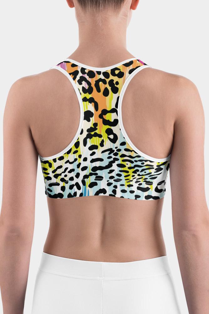 Colorful Leopard Sports bra - SeeMyLeggings