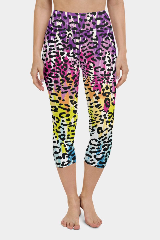 Colorful Leopard Yoga Capris - SeeMyLeggings