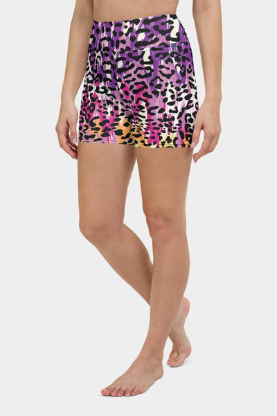 Colorful Leopard Yoga Shorts - SeeMyLeggings