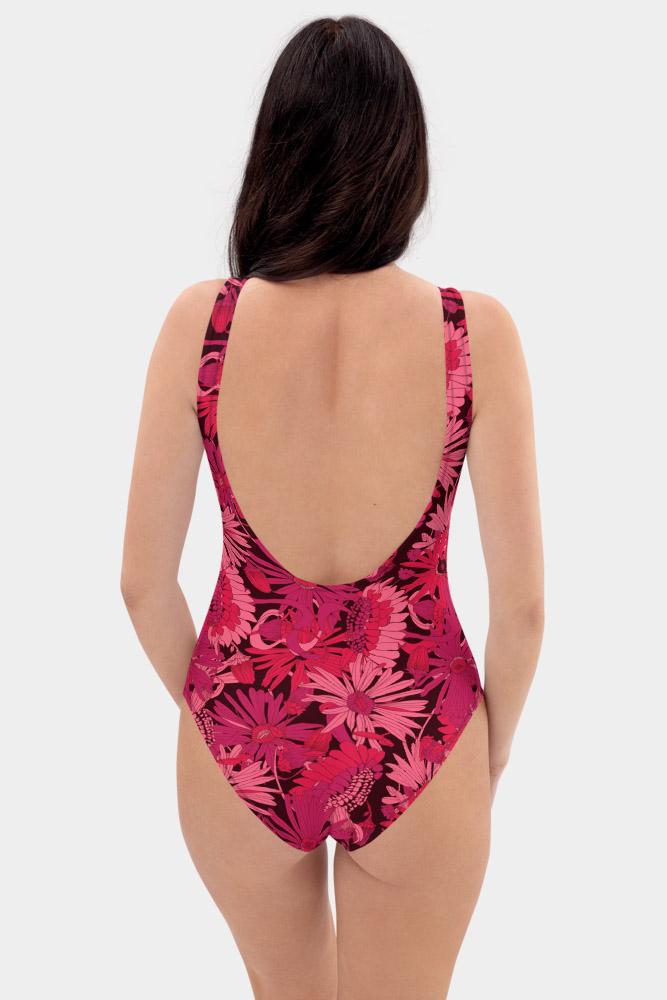 Daisies Floral One-Piece Swimsuit - SeeMyLeggings