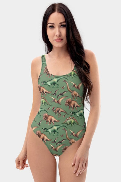 Dinosaurs One-Piece Swimsuit - SeeMyLeggings