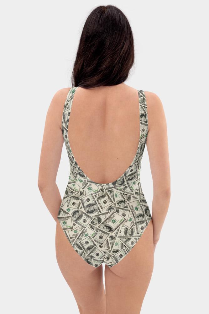 Dollar Bill One-Piece Swimsuit - SeeMyLeggings