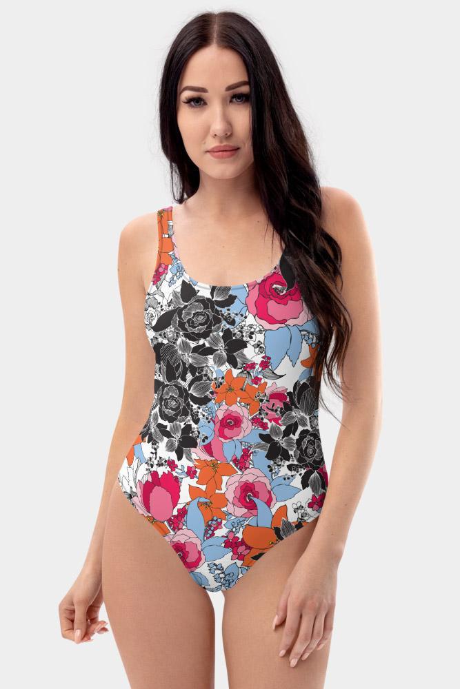 Flux Floral One-Piece Swimsuit - SeeMyLeggings