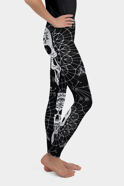 Gothic Skull Youth Leggings - SeeMyLeggings