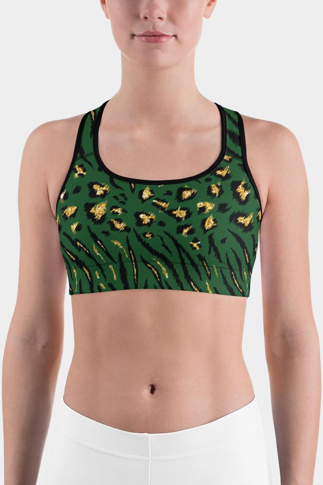 Green Cheetah Sports bra - SeeMyLeggings