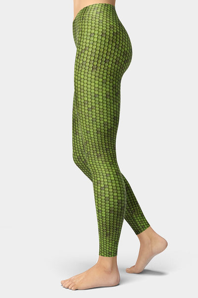 Green Lizard Skin Leggings - SeeMyLeggings
