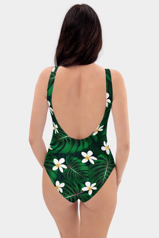 Green Tropical One-Piece Swimsuit - SeeMyLeggings