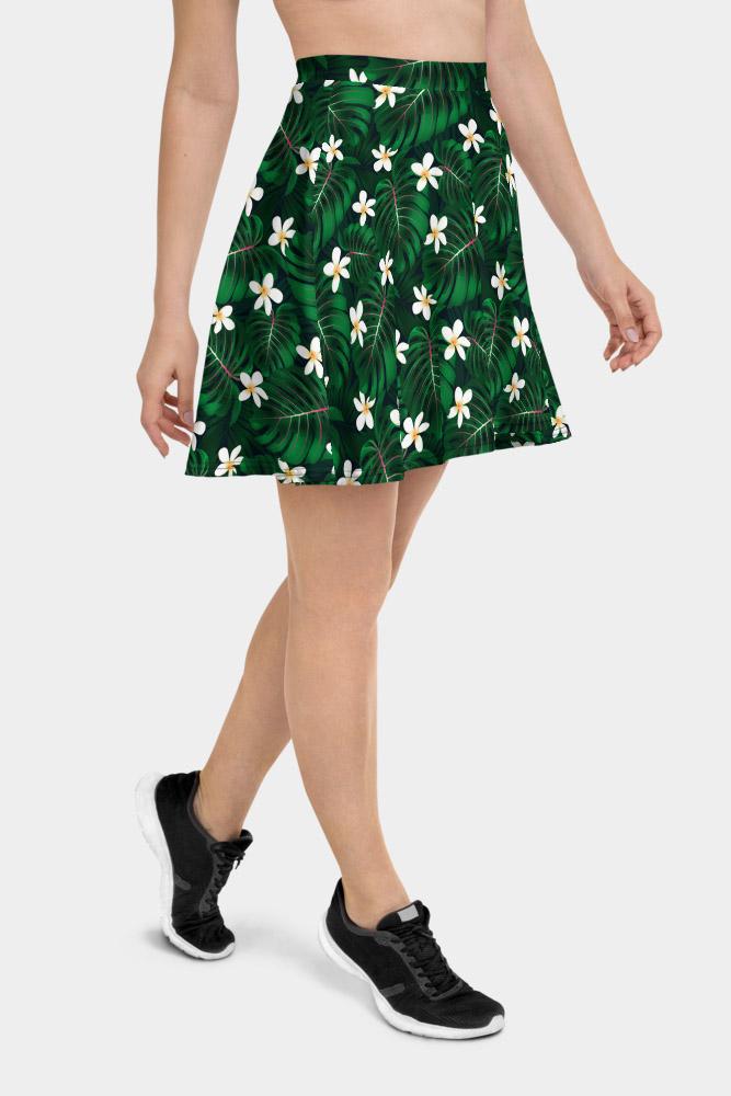 Green Tropical Skater Skirt - SeeMyLeggings