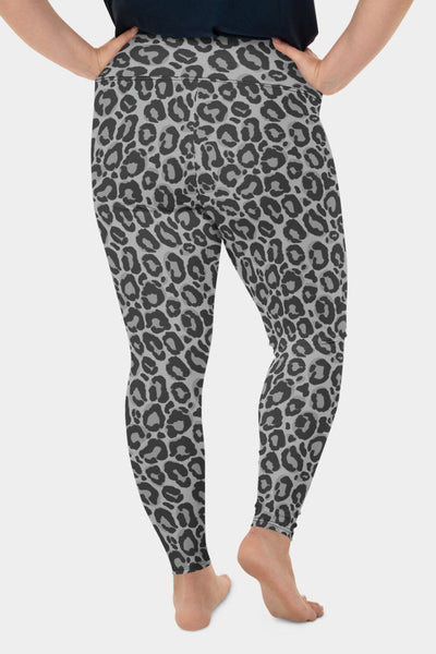 Grey Leopard Plus Size Leggings - SeeMyLeggings
