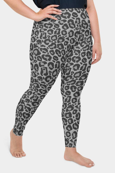 Grey Leopard Plus Size Leggings - SeeMyLeggings