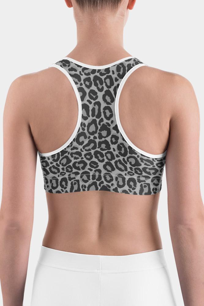 Grey Leopard Sports bra - SeeMyLeggings