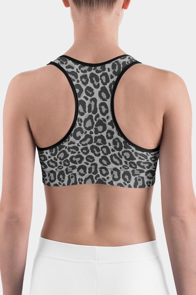 Grey Leopard Sports bra - SeeMyLeggings
