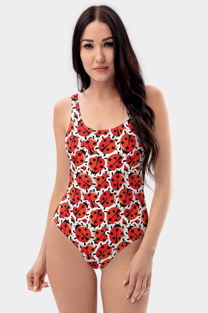 Ladybugs One-Piece Swimsuit - SeeMyLeggings