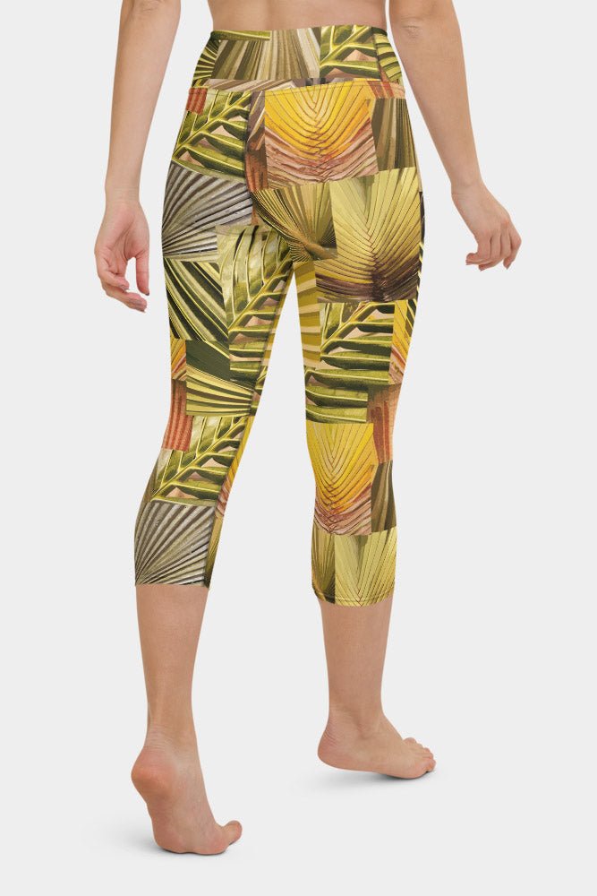 Leaves Patchwork Yoga Capris - SeeMyLeggings