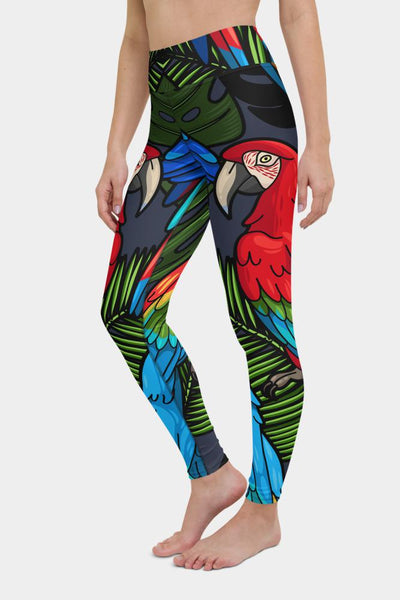 Macaw Hibiscus Yoga Pants - SeeMyLeggings