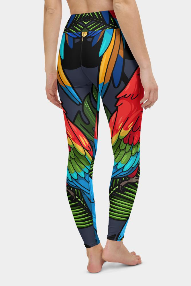 Macaw Hibiscus Yoga Pants - SeeMyLeggings