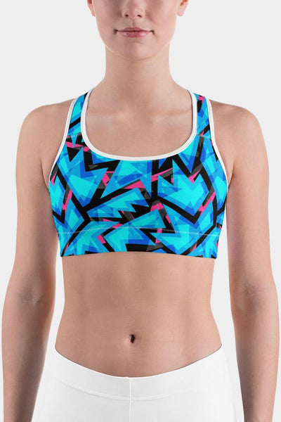 Neon Geometric Sports bra - SeeMyLeggings