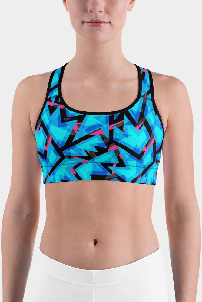 Neon Geometric Sports bra - SeeMyLeggings