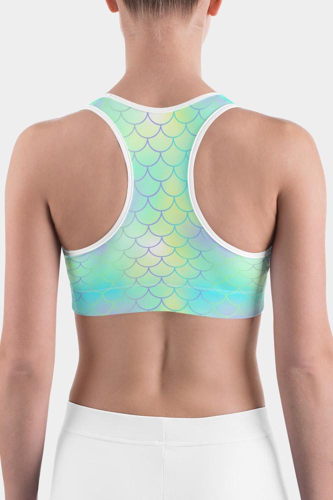 Pastel Mermaid Scales Sports bra - SeeMyLeggings