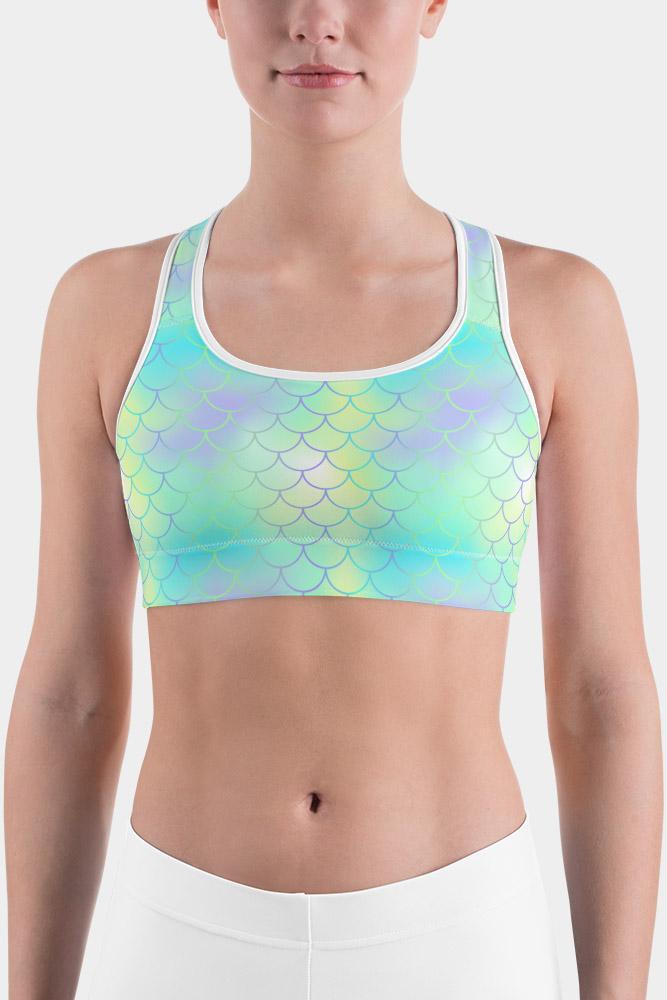 Pastel Mermaid Scales Sports bra - SeeMyLeggings