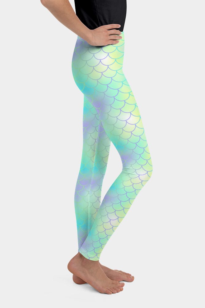 Pastel Mermaid Scales Youth Leggings - SeeMyLeggings